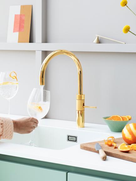 Quooker Fusion Round Instant Boiling Hot Water Kitchen Tap - view 2, Gold