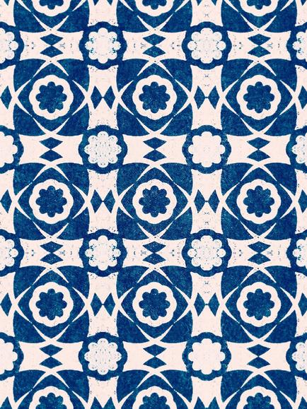 MINDTHEGAP Aegean Tiles Wallpaper, Blue, Blue