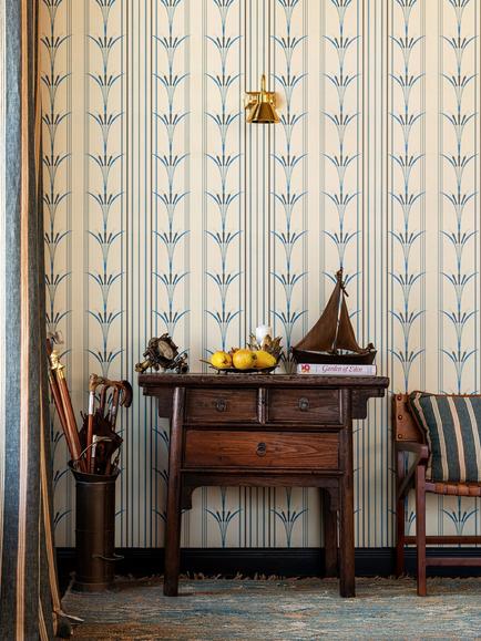 MINDTHEGAP Danube Stripe Wallpaper, Blue - view 2, Blue