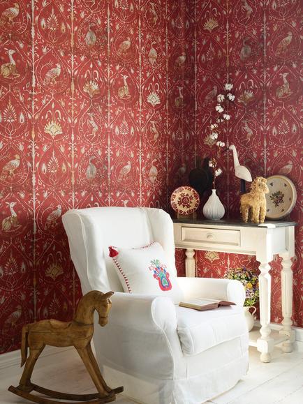 MINDTHEGAP Hunters Tapestry Wallpaper, Red - view 2, Red