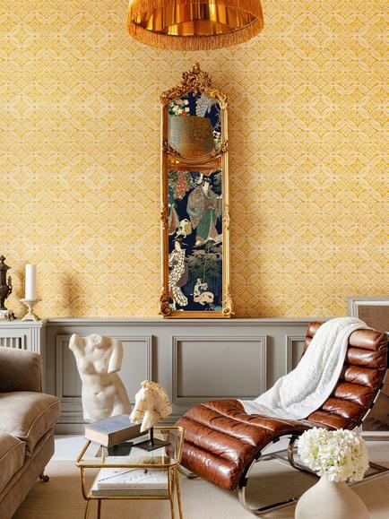MINDTHEGAP Kalamkari Wallpaper, Orange - view 2, Orange