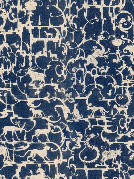 MINDTHEGAP Royal Hunting Wallpaper, Blue, Blue