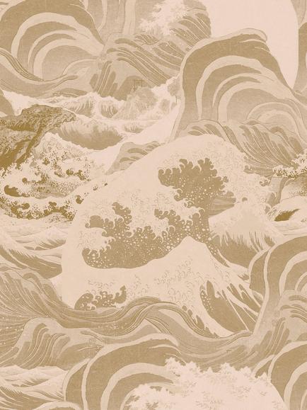 MINDTHEGAP Sea Waves Wallpaper, Brown, Brown