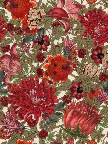 MINDTHEGAP The Flowering Wallpaper, Red, Red
