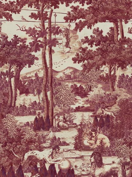 MINDTHEGAP Toile Du Carpathians Wallpaper, Red, Red