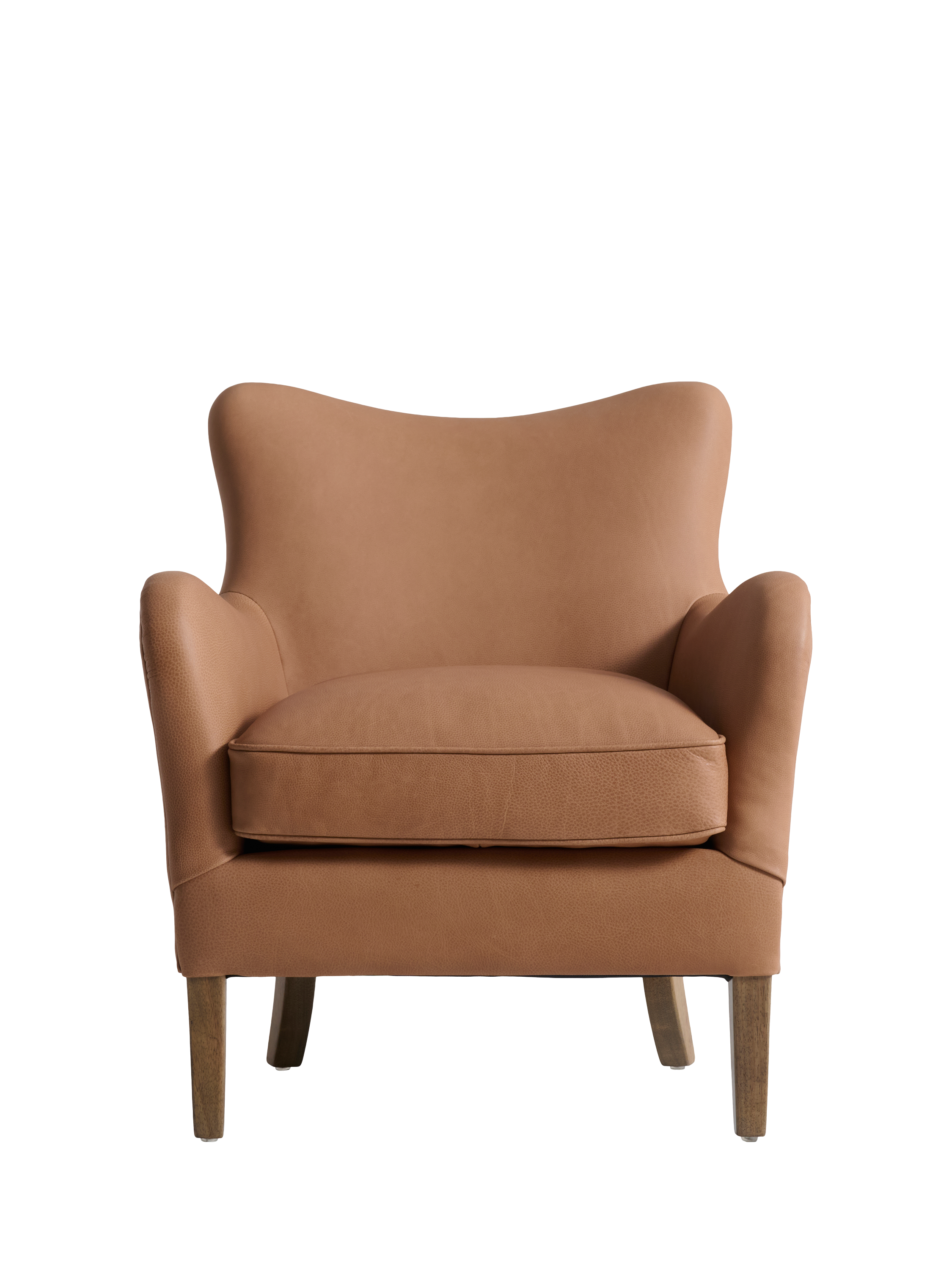 Freddie Range, John Lewis Freddie Leather Armchair, Dark Leg, Hand Tipped Camel