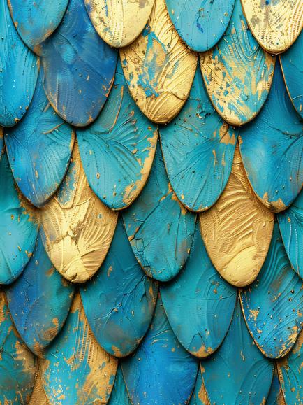 Galerie Blue Scales Wallpaper Mural, HZ62092M, Hz62092m