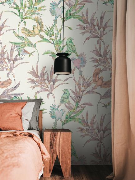 Galerie Botanical Birdsong Wallpaper Mural, WH45245M - view 2, Wh45245m