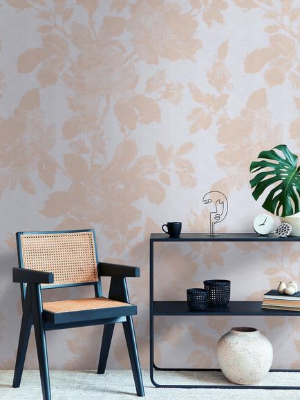 Galerie Delicate Linen Leaf Wallpaper Mural, WH45243M - view 2, Wh45243m