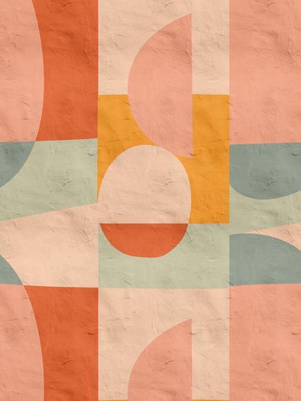 Galerie Pastel Abstract Shapes Wallpaper Mural, WH45225M, Wh45225m
