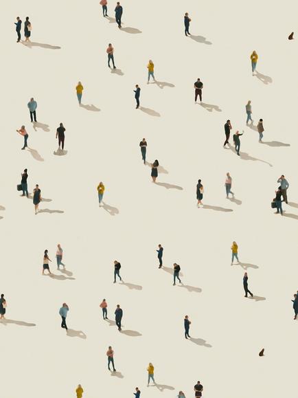 Galerie Scattered People Wallpaper Mural, WH45234M, Wh45234m