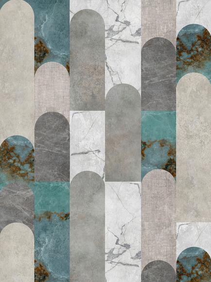 Galerie Urban Marble Curves Wallpaper Mural, WH45203M, Wh45203m