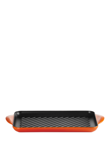 Le Creuset Cast Iron Rectangular Grill Pan, 32cm, Volcanic, Volcanic