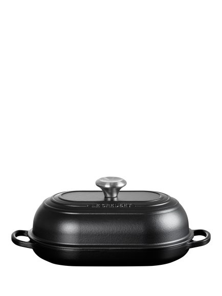 Le Creuset Cast Iron Oval Bread Oven, 29cm, Satin Black, Satin Black