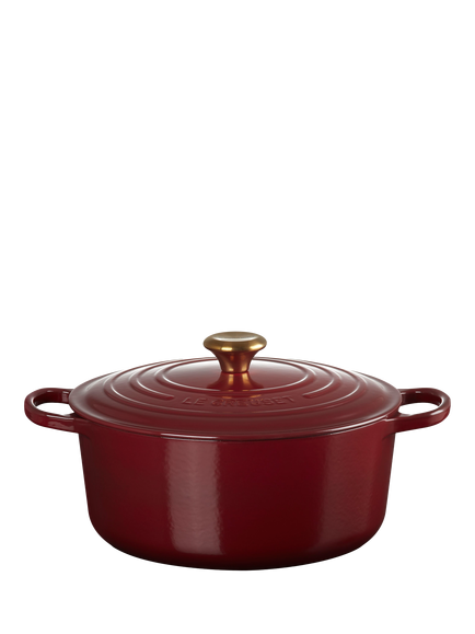 Le Creuset Cast Iron Signature Round Casserole, Garnet, 28cm, Garnet