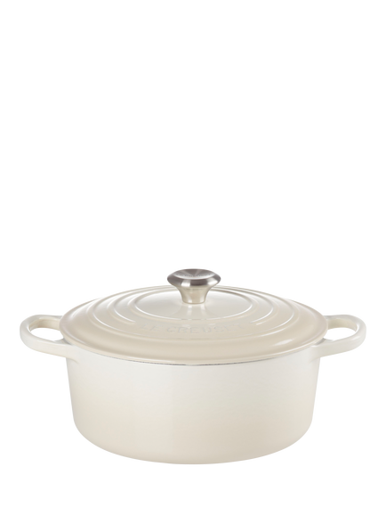 Le Creuset Cast Iron Signature Round Casserole, Meringue, 26cm, Meringue