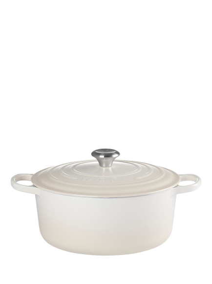 Le Creuset Cast Iron Signature Round Casserole, Meringue, 28cm, Meringue