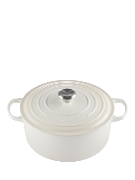 Le Creuset Cast Iron Signature Round Casserole, Meringue, 28cm - view 2, Meringue