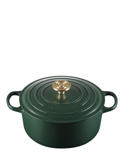 Le Creuset Cast Iron Signature Round Casserole, 24cm, Foret - view 2, Foret