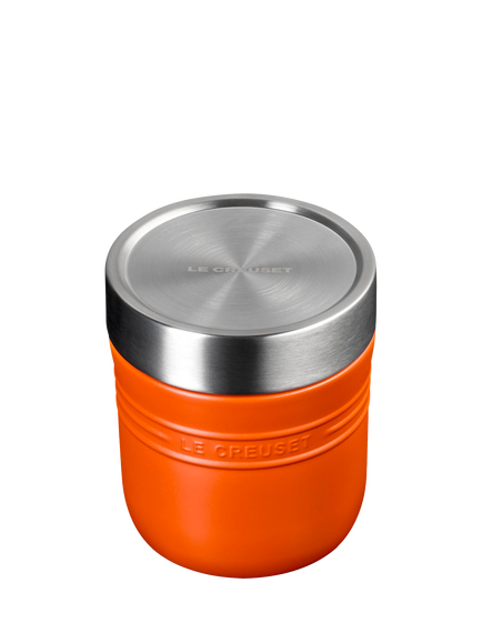 Le Creuset On The Go Stainless Steel Insulated Food Flask, 500ml, Volcanic - view 2, Volcanic