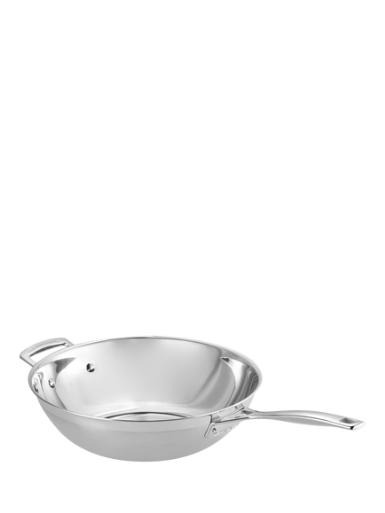 Le Creuset 3-Ply Stainless Steel Stir Fry Pan with Helper Handle, 30cm - view 2, Stainless Steel
