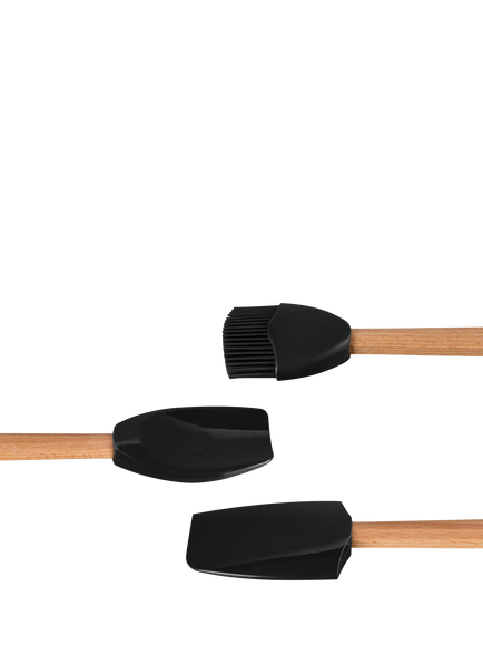 Le Creuset Silicone Utensil Tools, Set of 3, Black - view 2, Black