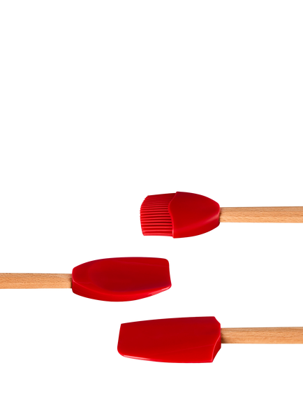 Le Creuset Silicone Utensil Tools, Set of 3, Cerise - view 2, Cerise