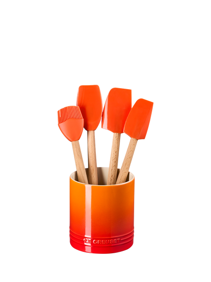 Le Creuset Stoneware Utensil Jar & Tool Set, Volcanic, Volcanic