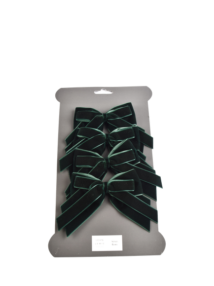 John Lewis Velvet Bows, Set of 4, Green