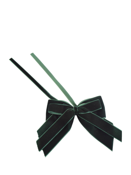 John Lewis Velvet Bows, Set of 4 - view 2, Green