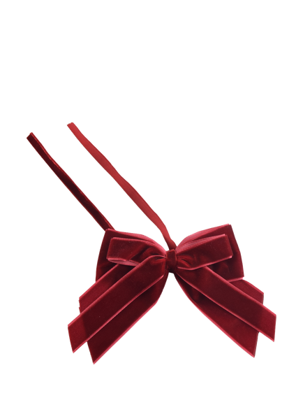 John Lewis Velvet Bows, Set of 4 - view 2, Red