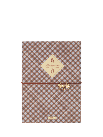 Papier Checked Fabric Lined Notebook, Multi