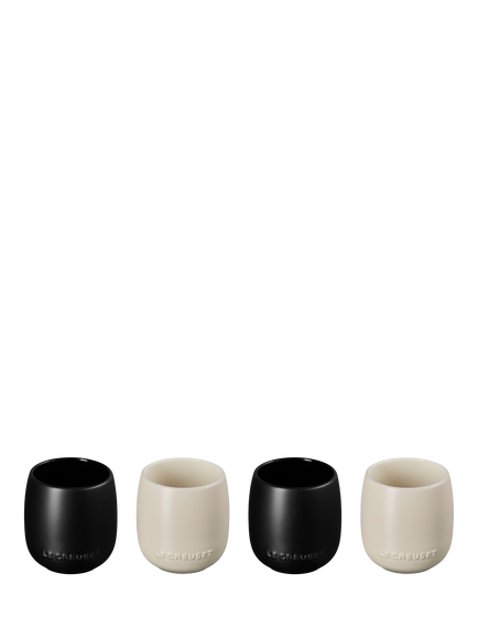 Le Creuset Serenity Collection Stoneware Tumbler, Set of 4, 380ml, Black/Brioche, Black/Brioche