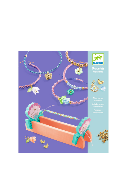 Djeco Macrame Bracelets Craft Kit, Blue - view 2, Blue