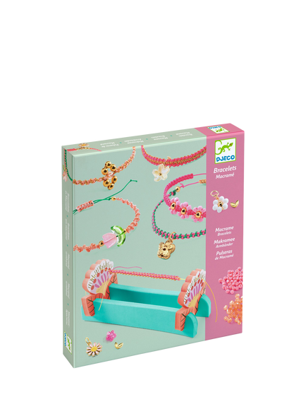 Djeco Macrame Bracelets Craft Kit, Pink, Pink