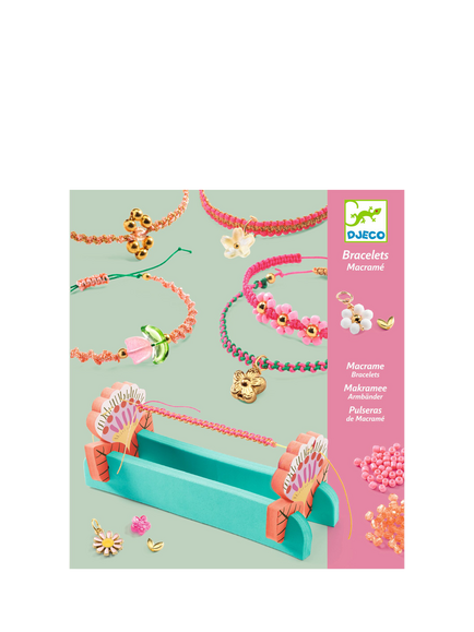 Djeco Macrame Bracelets Craft Kit, Pink - view 2, Pink