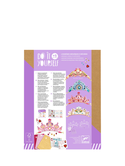 Djeco Do It Yourself Mosaic Tiaras, Pack of 4 - view 2, Multi