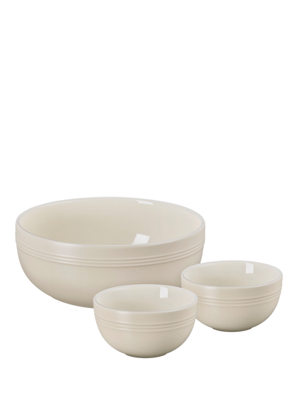 Le Creuset Serenity Collection Stoneware Bowl, Set of 3, Brioche, Brioche