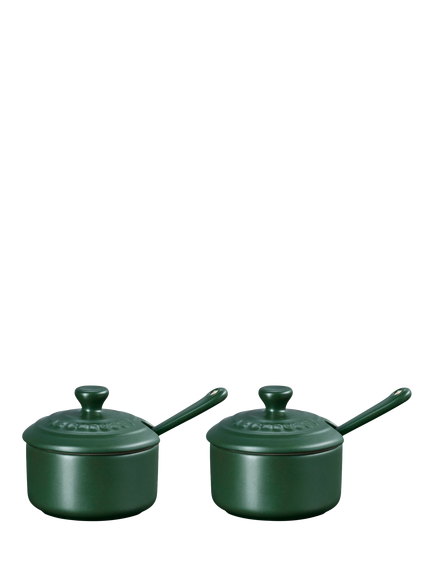 Le Creuset Serenity Collection Stoneware Condiment Pots, Set of 2, Foret, Foret