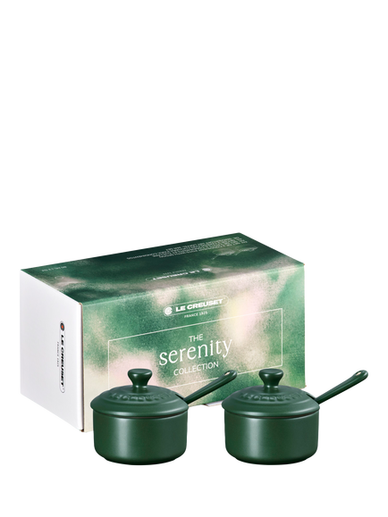 Le Creuset Serenity Collection Stoneware Condiment Pots, Set of 2, Foret - view 2, Foret