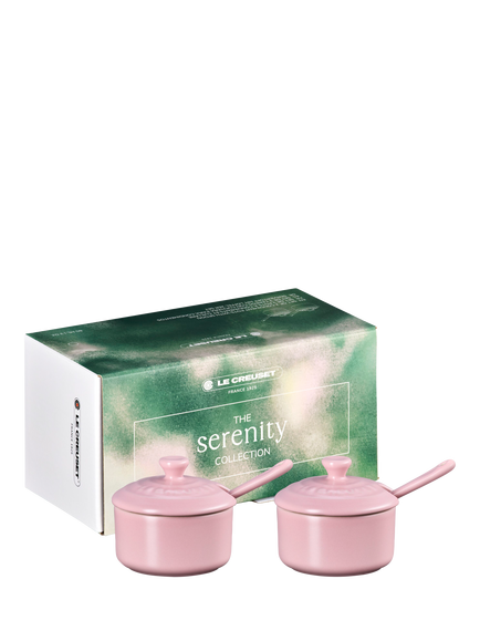 Le Creuset Serenity Collection Stoneware Condiment Pots, Set of 2, Sugar Pink - view 2, Azure
