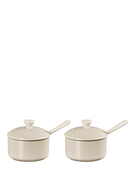 Le Creuset Serenity Collection Stoneware Condiment Pots, Set of 2, Brioche, Brioche