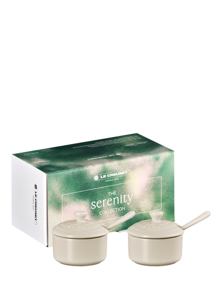 Le Creuset Serenity Collection Stoneware Condiment Pots, Set of 2, Brioche - view 2, Brioche
