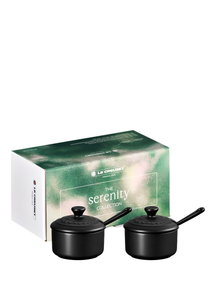 Le Creuset Serenity Collection Stoneware Condiment Pots, Set of 2, Satin Black - view 2, Satin Black