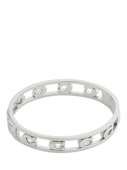 Coach Signature C Bangle Bracelet, Rhodium, Rhodium