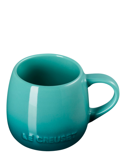 Le Creuset Stoneware Coupe Mug, 320ml - view 2, Bleu Rivieria