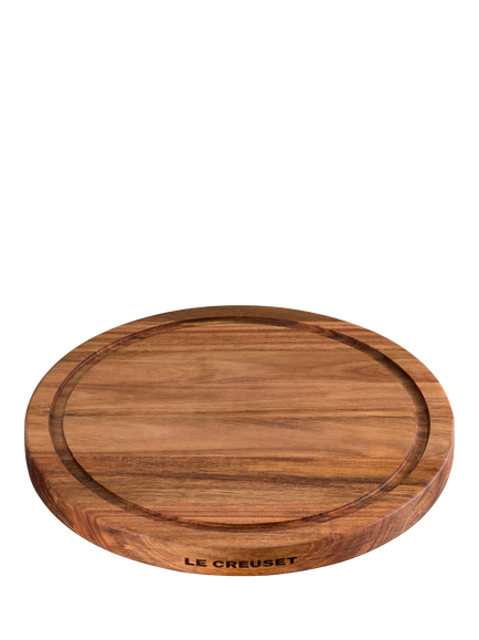 Le Creuset Acacia Wood Round Chopping Board, 30cm, Natural