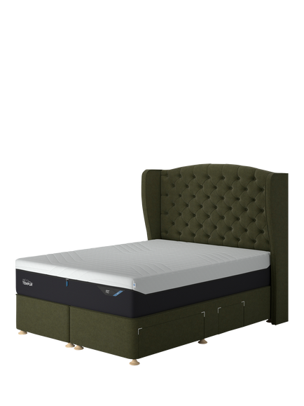 TEMPUR® OUTLET Suffolk Continental 4 Drawer Divan Base, Single, Like New, Green, Green