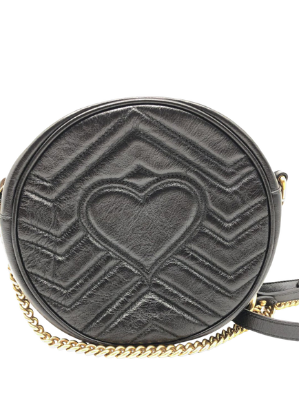 Pre-loved GUCCI GG Marmont Round Quilted Leather Bag, Black - view 2, Black