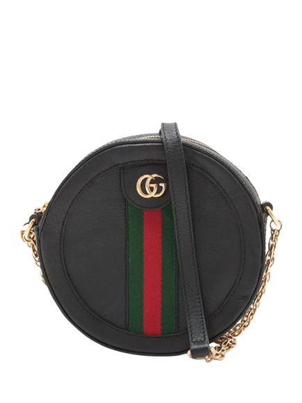 Pre-loved GUCCI Ophidia Leather Chain Shoulder Bag, Black, Black